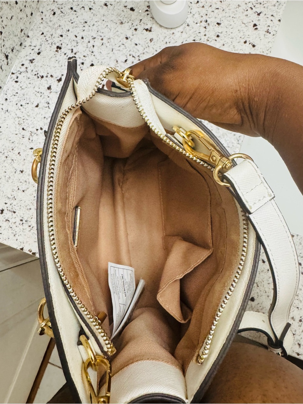 ALDO White and Pink Ombre Shoulder Bag with Gold Butterfly Accents - Picture 3 of 3